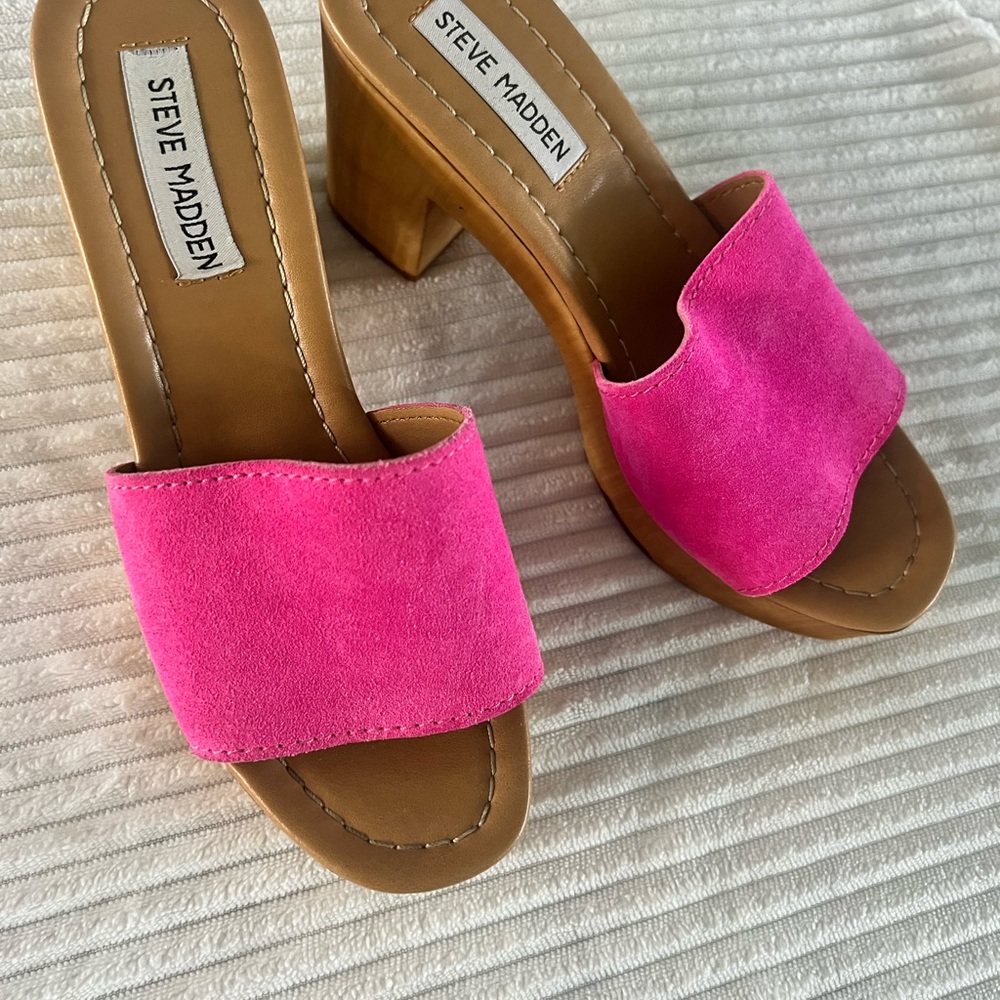 Steve Madden Pink and Tan Heels